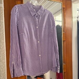 J. Crew Factory Purple Gingham Button-Front Shirt